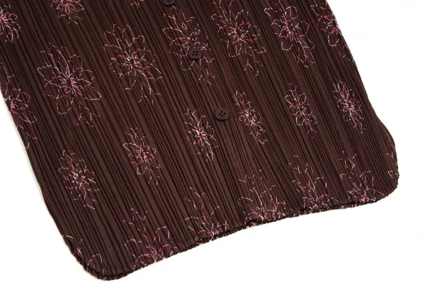 プリーツプリーズPLEATS PLEASE フラワー刺繍セットアップ 赤茶3/2 K-113850_007