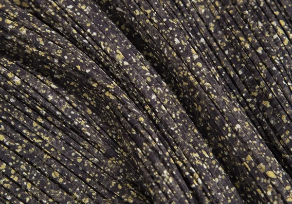 プリーツプリーズPLEATS PLEASE マーブルプリントロングシャツ 茶黒3 K-113851_011
