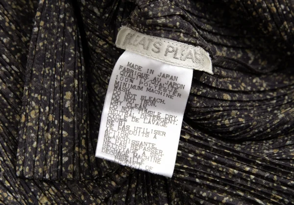 プリーツプリーズPLEATS PLEASE マーブルプリントロングシャツ 茶黒3 K-113851_014