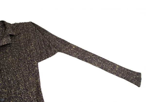 プリーツプリーズPLEATS PLEASE マーブルプリントロングシャツ 茶黒3 K-113851_006