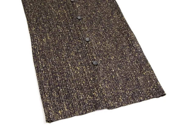 プリーツプリーズPLEATS PLEASE マーブルプリントロングシャツ 茶黒3 K-113851_008