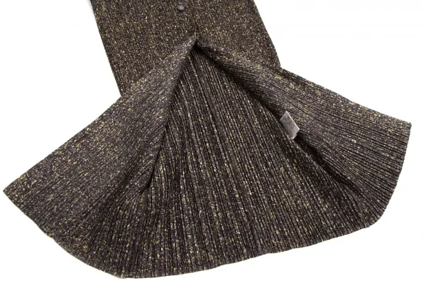 プリーツプリーズPLEATS PLEASE マーブルプリントロングシャツ 茶黒3 K-113851_009