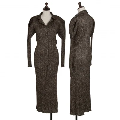 PLEATS PLEASE Marble Printed Shirt & Skirt