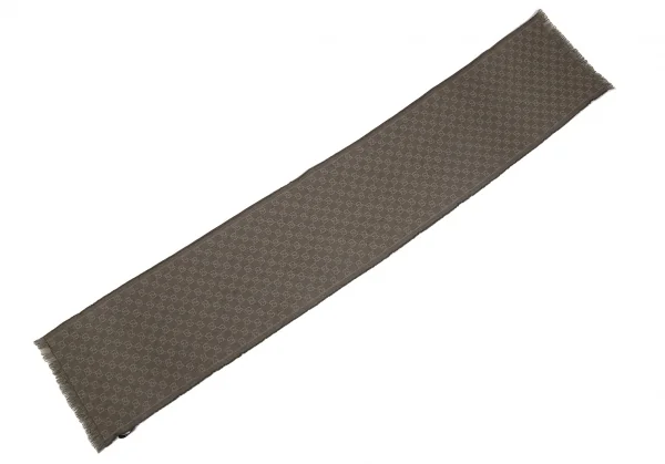 グッチGUCCI GG柄フリンジマフラー グレージュ K-113862_002