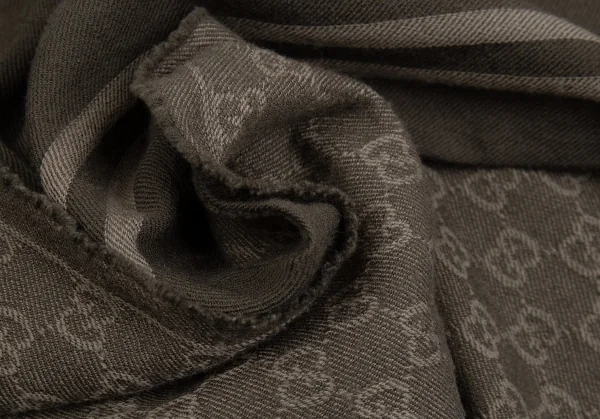 グッチGUCCI GG柄フリンジマフラー グレージュ K-113862_007