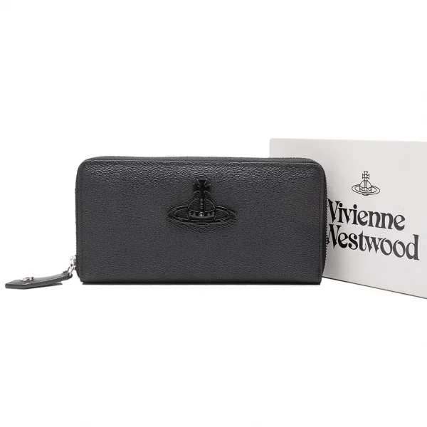 ヴィヴィアンウエストウッドVivienne Westwood ANNIE オーブラウンドジップ長財布 黒 K-113864_001