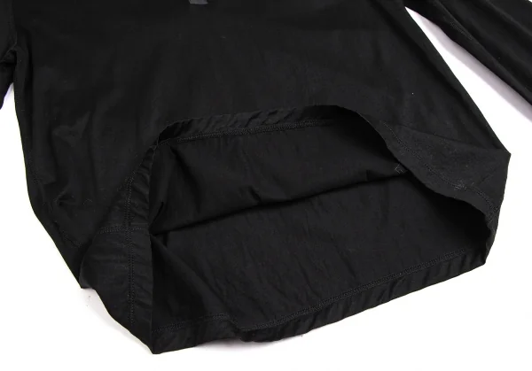 ジャンポールゴルチエJean Paul GAULTIER 襟異素材切替スキッパーカットソー 黒48 K-113878_010