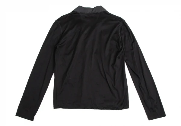 ジャンポールゴルチエJean Paul GAULTIER 襟異素材切替スキッパーカットソー 黒48 K-113878_011