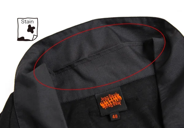 ジャンポールゴルチエJean Paul GAULTIER 襟異素材切替スキッパーカットソー 黒48 K-113878_004