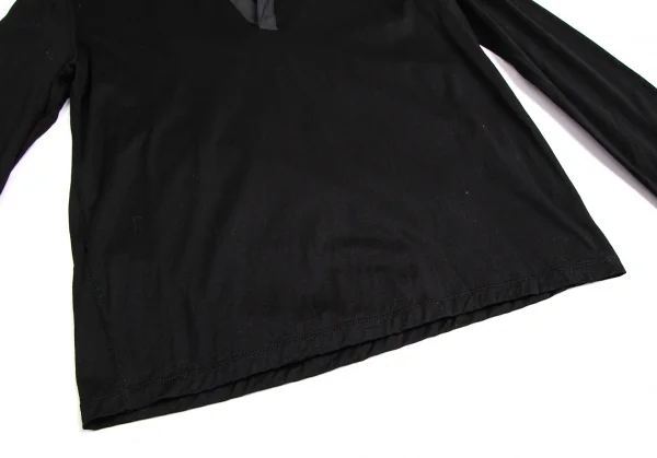 ジャンポールゴルチエJean Paul GAULTIER 襟異素材切替スキッパーカットソー 黒48 K-113878_009