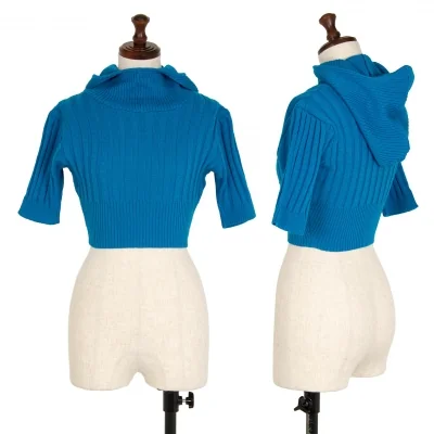 ゴルチエジーンズGAULTIER JEAN'S ウールフード付きショートリブニットセーター