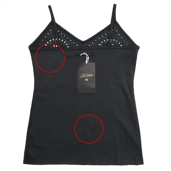 ジャンポールゴルチエ ファムJean Paul GAULTIER FEMME パンチングストレッチキャミソール 黒40 K-113901_010