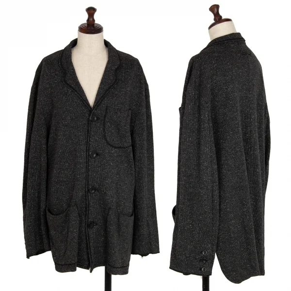 ジャンポールゴルチエ ファムJean Paul GAULTIER FEMME シルクコットンパイピングロングジャケット チャコール40 K-113905_001