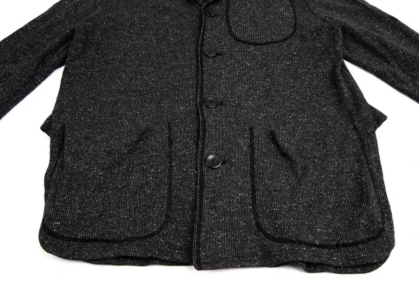 ジャンポールゴルチエ ファムJean Paul GAULTIER FEMME シルクコットンパイピングロングジャケット チャコール40 K-113905_010