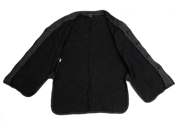 ジャンポールゴルチエ ファムJean Paul GAULTIER FEMME シルクコットンパイピングロングジャケット チャコール40 K-113905_013