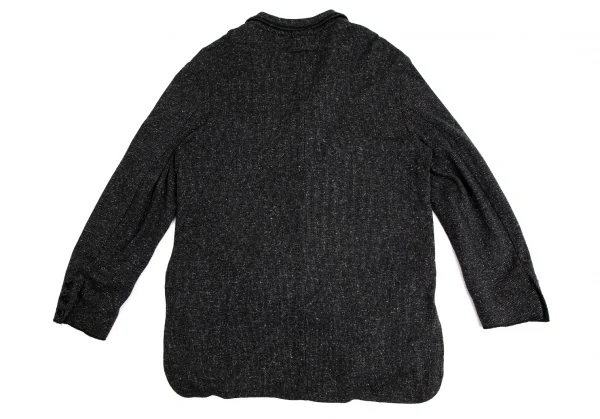 ジャンポールゴルチエ ファムJean Paul GAULTIER FEMME シルクコットンパイピングロングジャケット チャコール40 K-113905_014