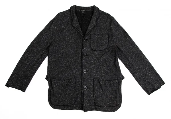 ジャンポールゴルチエ ファムJean Paul GAULTIER FEMME シルクコットンパイピングロングジャケット チャコール40 K-113905_002