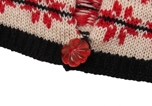 ジャンポールゴルチエ ファムJean Paul GAULTIER FEMME ノルディックフィンガーレス2WAYニットグローブ耳付きニットキャップセット 赤40 K-113910_005