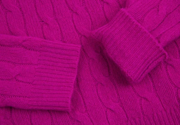 ポロラルフローレンPOLO RALPH LAUREN ポニー刺繍カシミヤ混ウールVネックケーブルニットセーター 紫S K-113914_006