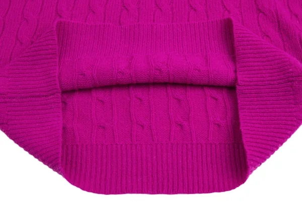 ポロラルフローレンPOLO RALPH LAUREN ポニー刺繍カシミヤ混ウールVネックケーブルニットセーター 紫S K-113914_008