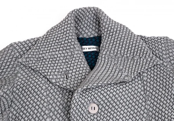 イッセイミヤケISSEY MIYAKE BUBBLE 3Dスチームストレッチデザインコート グレー2 K-113921_003