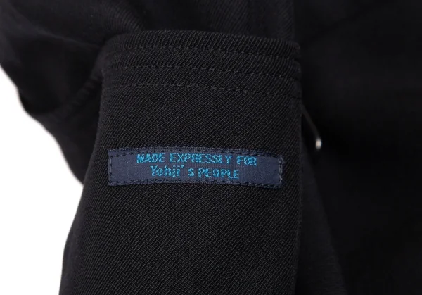 レギュレーション ヨウジヤマモトREGULATION yohji yamamoto レザーシンチバックウールギャバサルエルワイドパンツ 黒2 K-113926_005