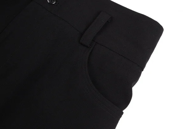 レギュレーション ヨウジヤマモトREGULATION yohji yamamoto レザーシンチバックウールギャバサルエルワイドパンツ 黒2 K-113926_010