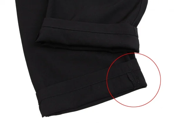 レギュレーション ヨウジヤマモトREGULATION yohji yamamoto レザーシンチバックウールギャバサルエルワイドパンツ 黒2 K-113926_012