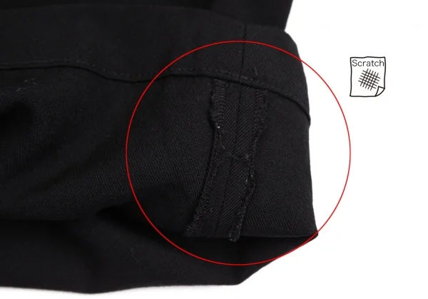 レギュレーション ヨウジヤマモトREGULATION yohji yamamoto レザーシンチバックウールギャバサルエルワイドパンツ 黒2 K-113926_013