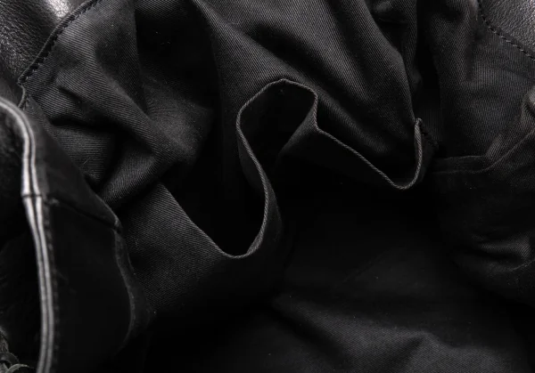 ヨウジヤマモト プールオムYohji Yamamoto POUR HOMME レザーサイドレースアップバッグ 黒 K-113934_016
