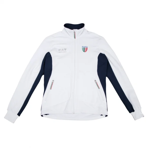 エンポリオ アルマーニ エアセッテEMPORIO ARMANI EA7 プリントトラックジャケット 白紺M K-113941_001