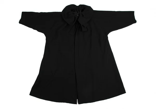 リミフゥLIMI feu ギャザーワイドカラーウールジップコート 黒S K-113952_002