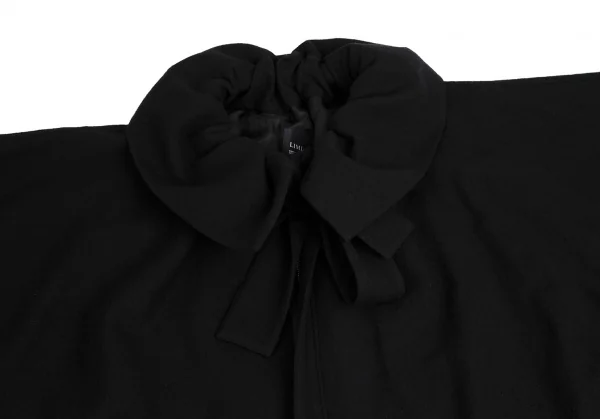 リミフゥLIMI feu ギャザーワイドカラーウールジップコート 黒S K-113952_003