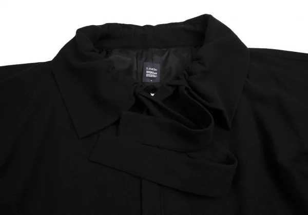 リミフゥLIMI feu ギャザーワイドカラーウールジップコート 黒S K-113952_005