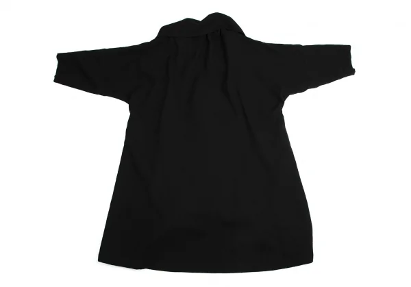 リミフゥLIMI feu ギャザーワイドカラーウールジップコート 黒S K-113952_012