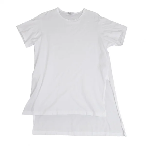 ヨウジヤマモト プールオムYohji Yamamoto POUR HOMME スリットロングTシャツ 白3 K-113960_001