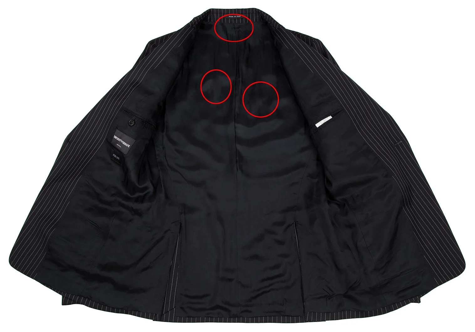 EMPORIO ARMANI JUDE LINE Wool Stripe Jacket Black 50 | PLAYFUL