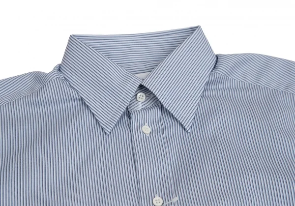 アルマーニコレツィオーニARMANI COLLEZIONI オルタネイトストライプスナップダウンシャツ 白青グレー38 K-113976_002