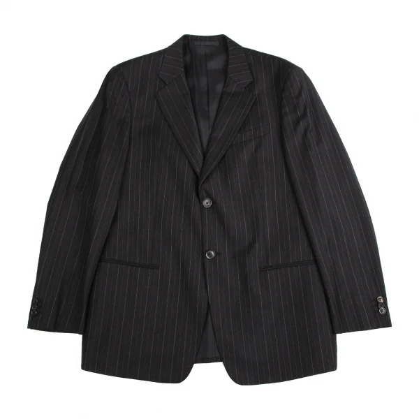 アルマーニコレツィオーニARMANI COLLEZIONI オルタネイトストライプ2Bノッチドラペルジャケット チャコール52 K-113977_001