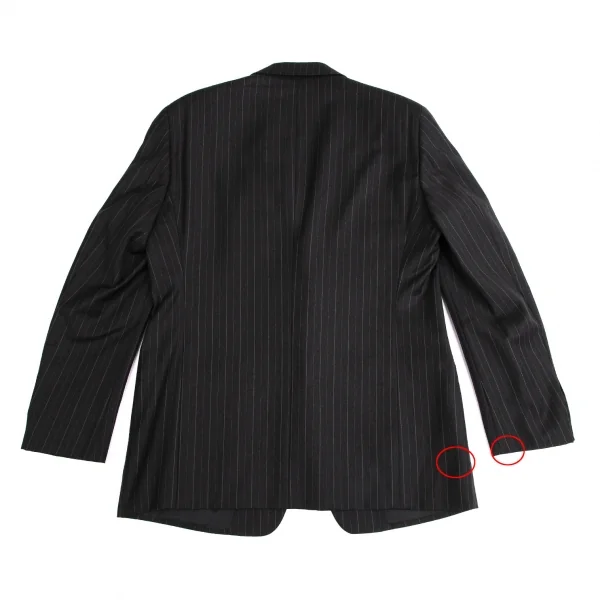 アルマーニコレツィオーニARMANI COLLEZIONI オルタネイトストライプ2Bノッチドラペルジャケット チャコール52 K-113977_014
