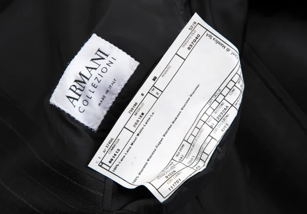 アルマーニコレツィオーニARMANI COLLEZIONI オルタネイトストライプ2Bノッチドラペルジャケット チャコール52 K-113977_018