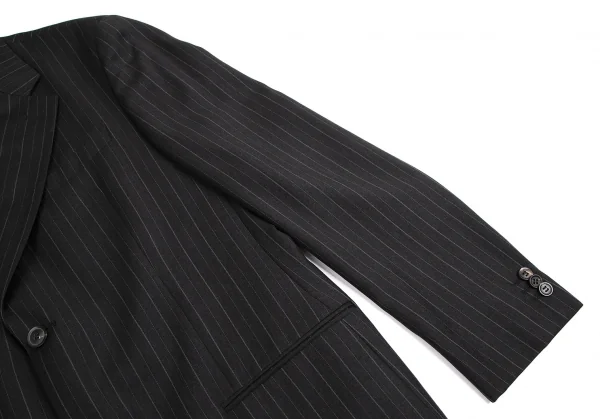 アルマーニコレツィオーニARMANI COLLEZIONI オルタネイトストライプ2Bノッチドラペルジャケット チャコール52 K-113977_005