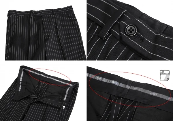 アルマーニコレツィオーニARMANI COLLEZIONI METROPOLITAN チョークストライプウール2Bセットアップスーツ 黒46 K-113980_011