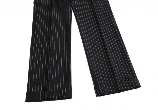 アルマーニコレツィオーニARMANI COLLEZIONI METROPOLITAN チョークストライプウール2Bセットアップスーツ 黒46 K-113980_013