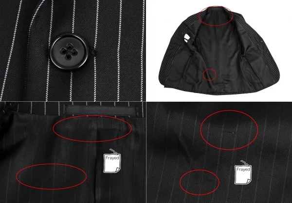 アルマーニコレツィオーニARMANI COLLEZIONI METROPOLITAN チョークストライプウール2Bセットアップスーツ 黒46 K-113980_007