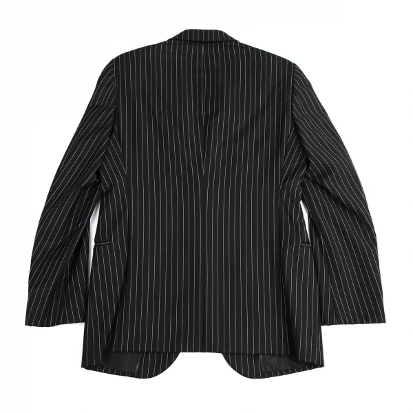 アルマーニコレツィオーニARMANI COLLEZIONI METROPOLITAN チョークストライプウール2Bセットアップスーツ 黒46 K-113980_008