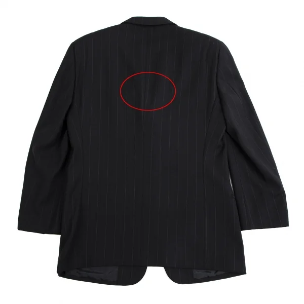 アルマーニコレツィオーニARMANI COLLEZIONI シャドーストライプ2Bウールシルクジャケット 黒50 K-113981_015