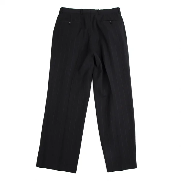 アルマーニコレツィオーニARMANI COLLEZIONI シャドーストライプウールシルクテーパードパンツ 黒50 K-113982_013