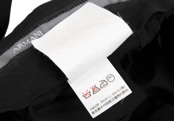 アルマーニコレツィオーニARMANI COLLEZIONI シャドーストライプウールシルクテーパードパンツ 黒50 K-113982_017