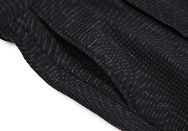 アルマーニコレツィオーニARMANI COLLEZIONI シャドーストライプウールシルクテーパードパンツ 黒50 K-113982_007